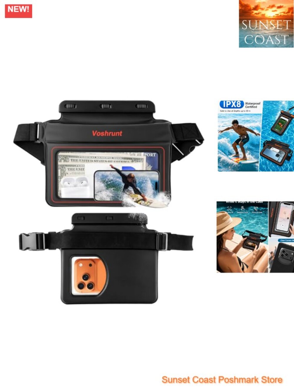 IPX8 Waterproof Fanny Pack Crossbody Large Capacity Phone Pouch Floating Dry Bag